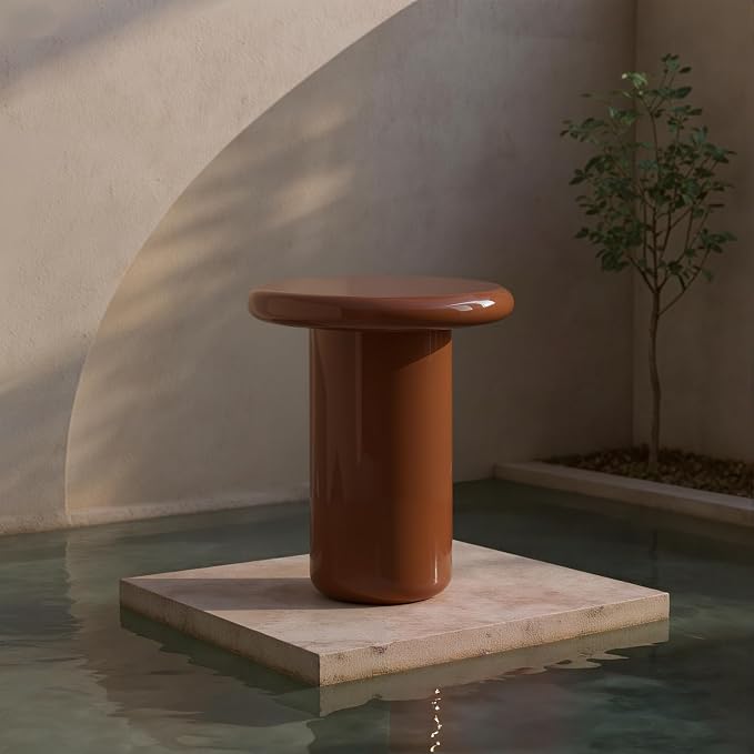 Acanva Modern End Tables with High Glossy Finish, Curved Edges, Accent Center - Image 6