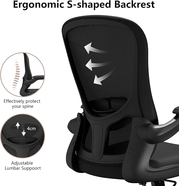 Ergonomic Office Chair, Comfort Swivel Home Office Task Chair, Breathable Mesh - Image 9