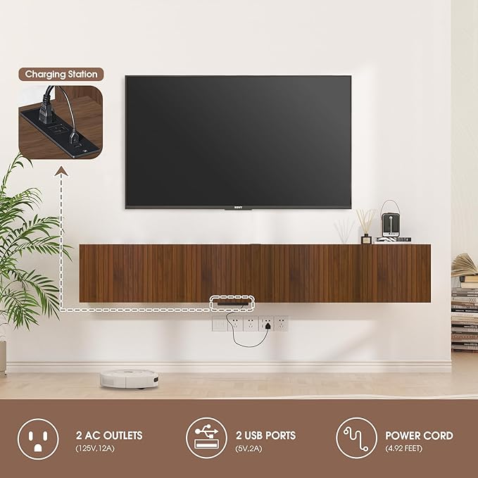 EazeHome 82" Floating TV Stand - Image 2