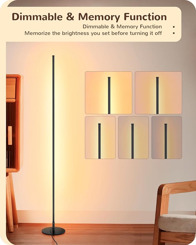 EDISHINE Floor Lamps for Living Room, Remote Control & Foot Switch Corner Floor - Image 3