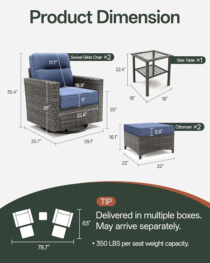 Luxury 5-Piece Patio Furniture Set - Image 9