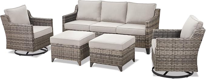 Outdoor Patio Furniture Set-5 Pieces All-Weather Wicker Outdoor Furniture - Image 9