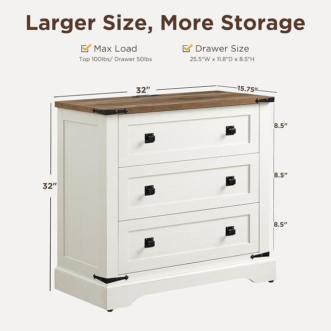 T4TREAM 32" Farmhouse Nightstand - Image 2