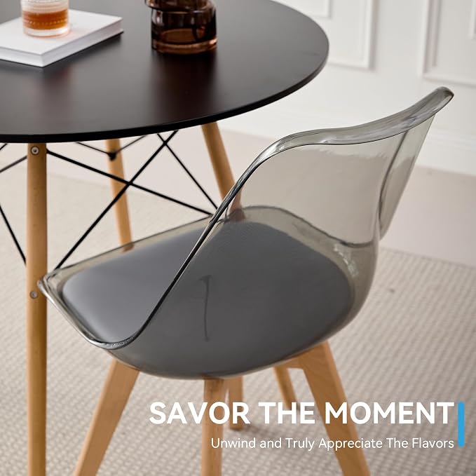 5-Piece Round Dining Table Set, Small Kitchen Table Chairs Set of 4 Space - Image 5