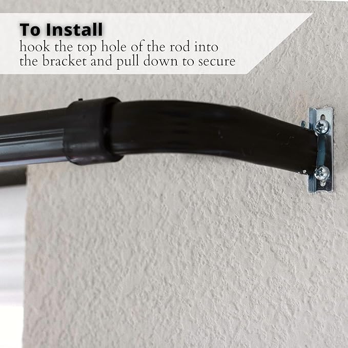 Yafa Home Fashion Heavy Duty Single Standard Adjustable Curtain Rod Hardware - Image 3