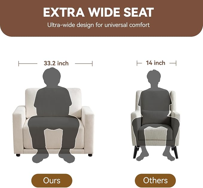 44.2" Chenille Oversized Chair - Image 3