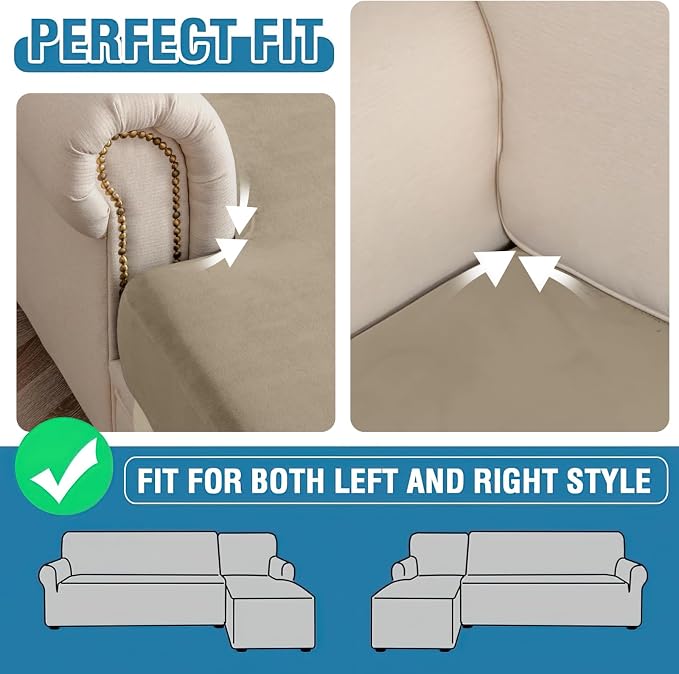 Couch Cover Stretch Velvet Sofa Cushion Cover 2-Piece - Image 6