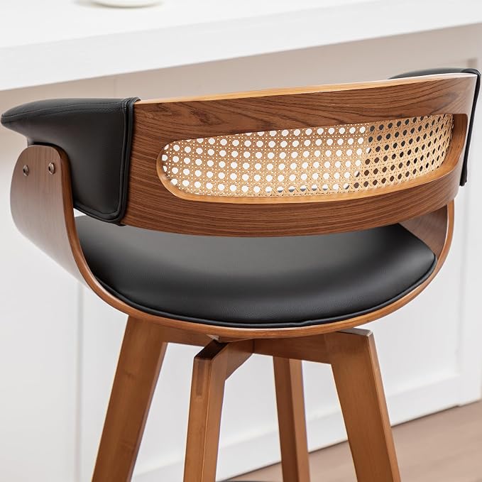 Set of 4 Rattan Swivel Bar Stools - Image 8