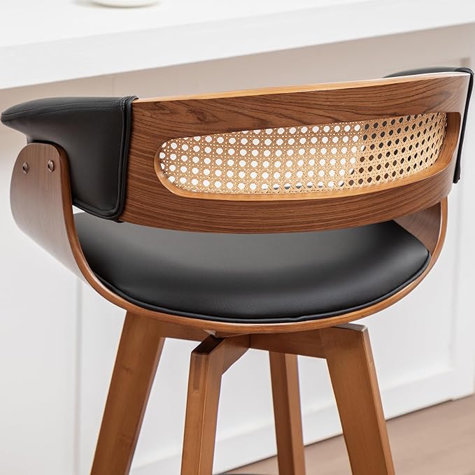 Set of 3 Rattan Swivel Bar Stools - Image 8