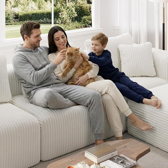 Novilla 141" Modular Sectional Sofa, Modern Cloud Sectional Couch - Image 11