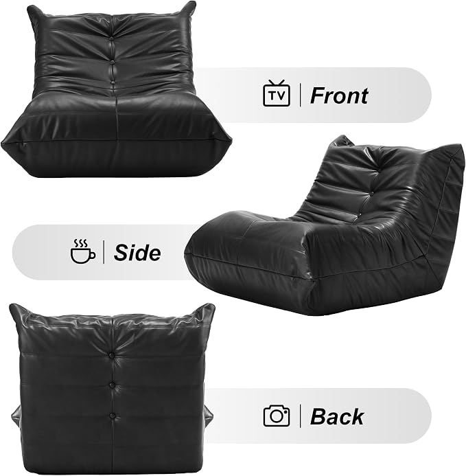 Hobestluk Giant Bean Bag Chair Lazy Floor Sofa, Memory Foam Fireside Sofa - Image 8