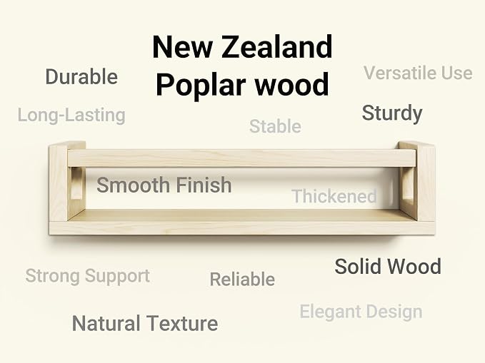 TidyCorner Upgraded Thick Floating Shelves, Solid Wood Bookshelf - Image 3