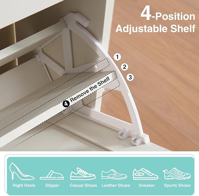 Barnyatoh Shoe Storage Cabinet, Farmhouse Shoe Organizer - Image 5