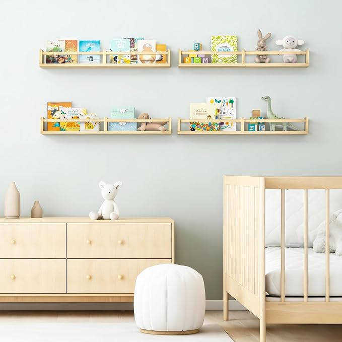 Fixwal Nursery Book Shelves, 32 Inch Floating Bookshelves - Image 3