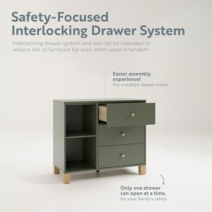 Storkcraft California 3 Drawer Combo Dresser – GREENGUARD Gold Certified - Image 7