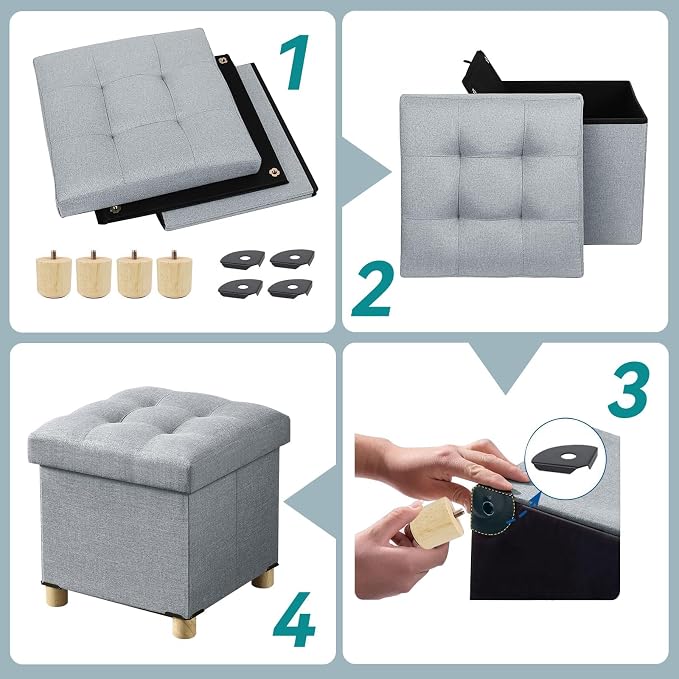 BRIAN & DANY Ottoman with Storage, Small Storage Ottoman - Image 3