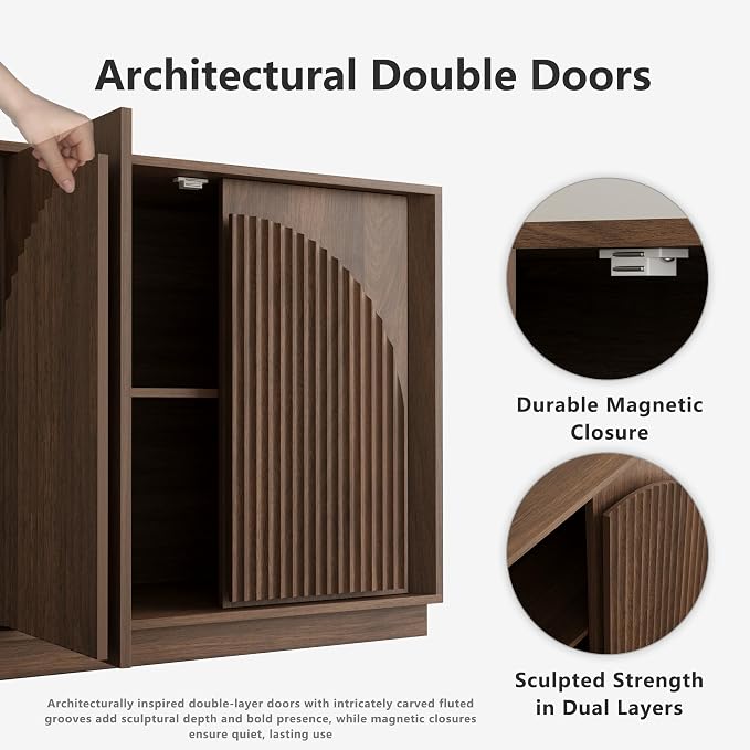 win2win Fluted Sideboard Buffet Cabinet - Image 5