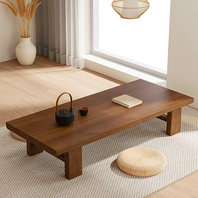 Japanese Floor Table, Low Coffee Table, Japanese Coffee Table, Solid Wood by LENOGUNEST