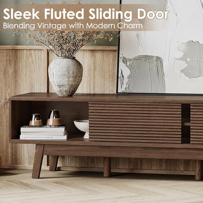 TOLEAD 59" TV Console, Mid Century Modern TV Stand - Image 3