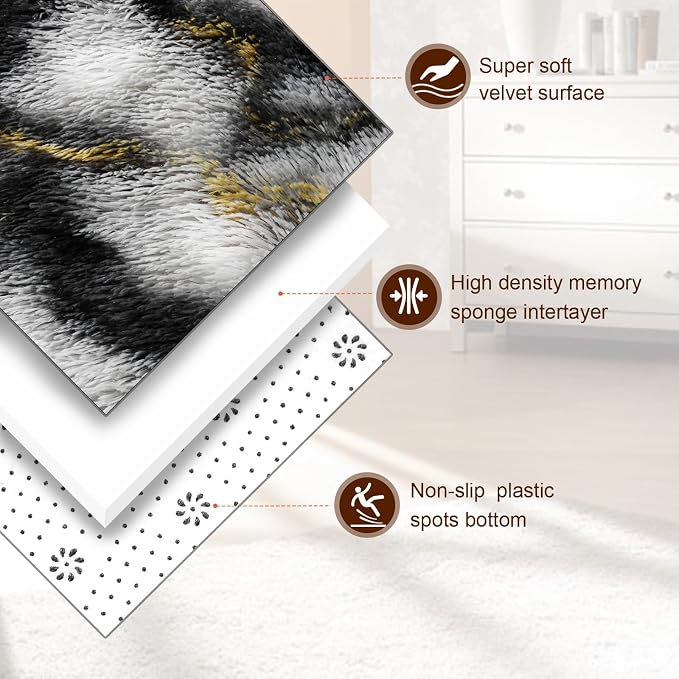 TWINNIS Super Soft Shaggy Rugs Fluffy Carpets, 4x5.9 Feet, Indoor Modern Plush - Image 2