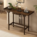 Bamboo Console Table with Drawer, Small Sofa Tables with Open Shelf, Chinese by Unknown