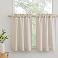 RYB HOME Cafe Curtains 24 inches Length, Linen Sheer Short Curtains by RYBHOME