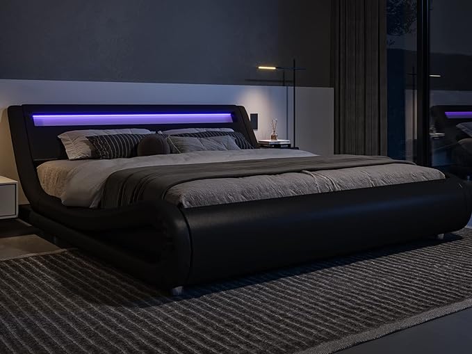 Allewie Queen Size LED Platform Bed Frame by Allewie