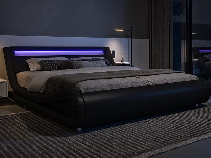 Allewie Full Size LED Platform Bed Frame by Allewie