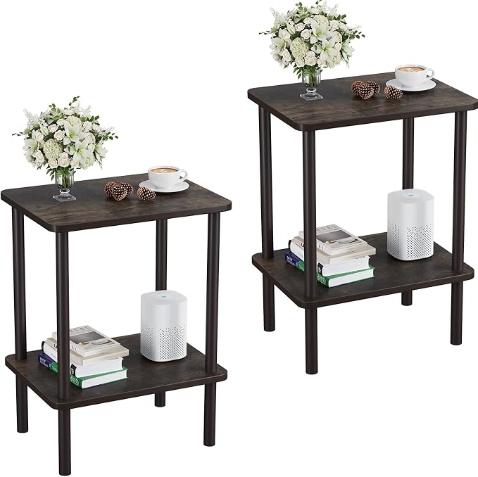 Apicizon 2 Tier End Table Set of 2, Small Side Table by APICIZON