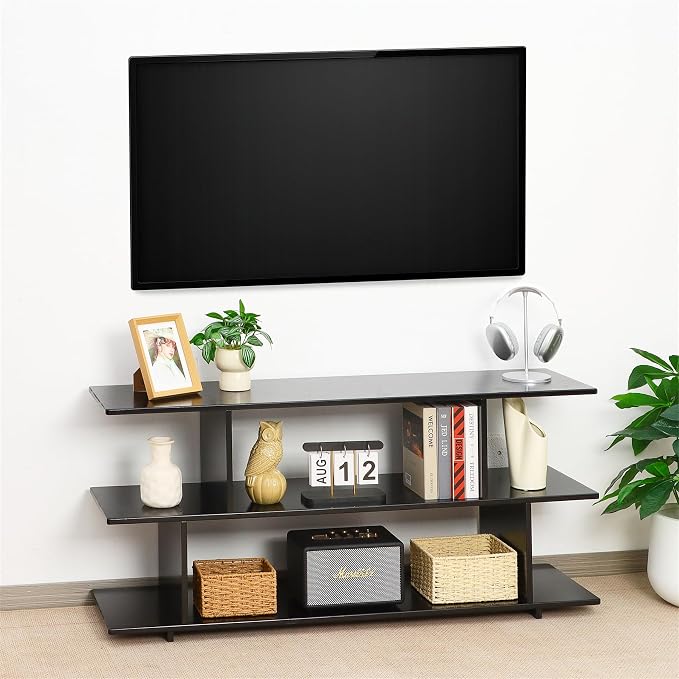 Bamboo TV Stand for TVs up to 55", 3 Tier Accent Entertainment Center by MordchilHF