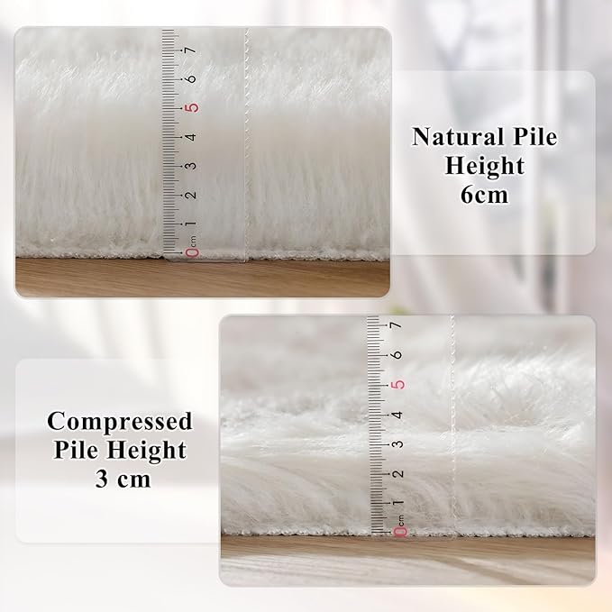ORINOVA White Fluffy Faux Fur Rugs - Image 4