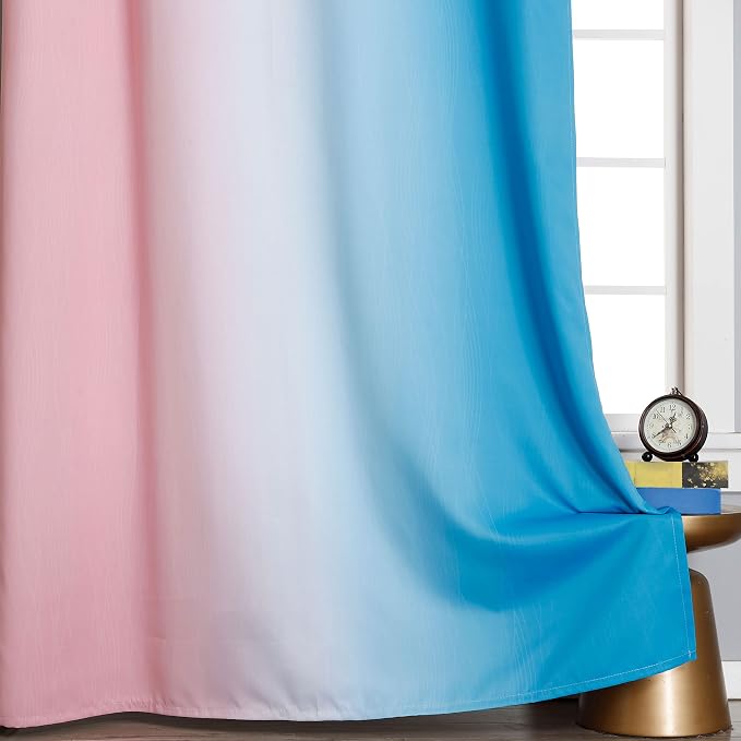 Estelar Textiler Pink and Blue Ombre Blackout Curtains 96 Inches Long, Full - Image 6