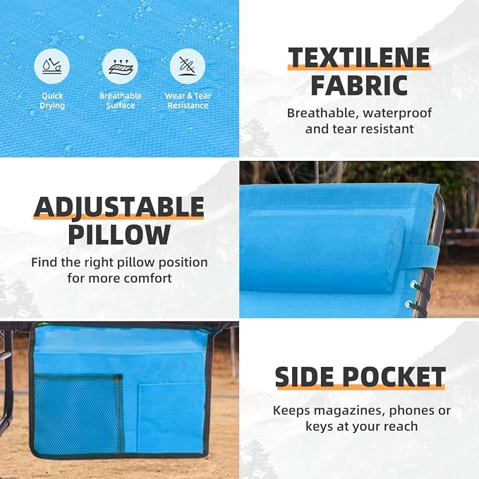 Patio Lounge Chair Folding Chaise Bed - Image 7