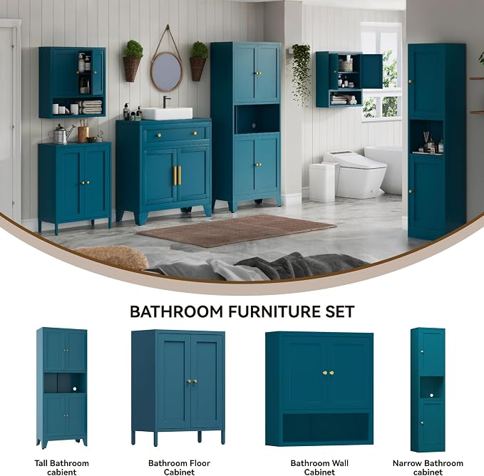 YAUWOH 2-Door Metal Storage Cabinet, Tall Slim Pantry Organizer - Image 7