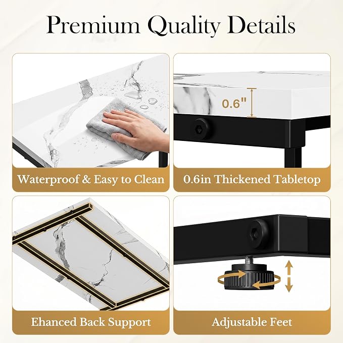 SUPER DEAL Nesting Tables Set of 3, Industrial C Shaped End Table Stackable - Image 6