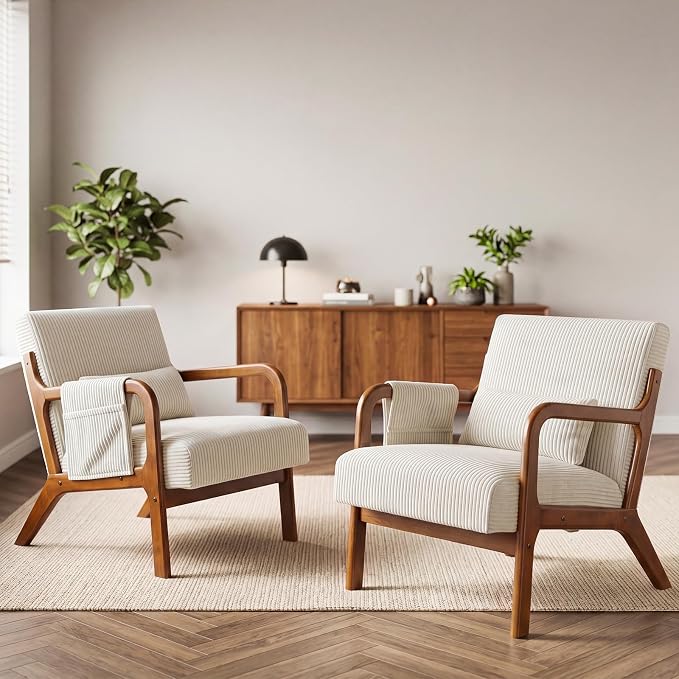 DUMOS Accent Chairs Set of 2, Mid Century Modern Accent Chair by DumosLifestyle