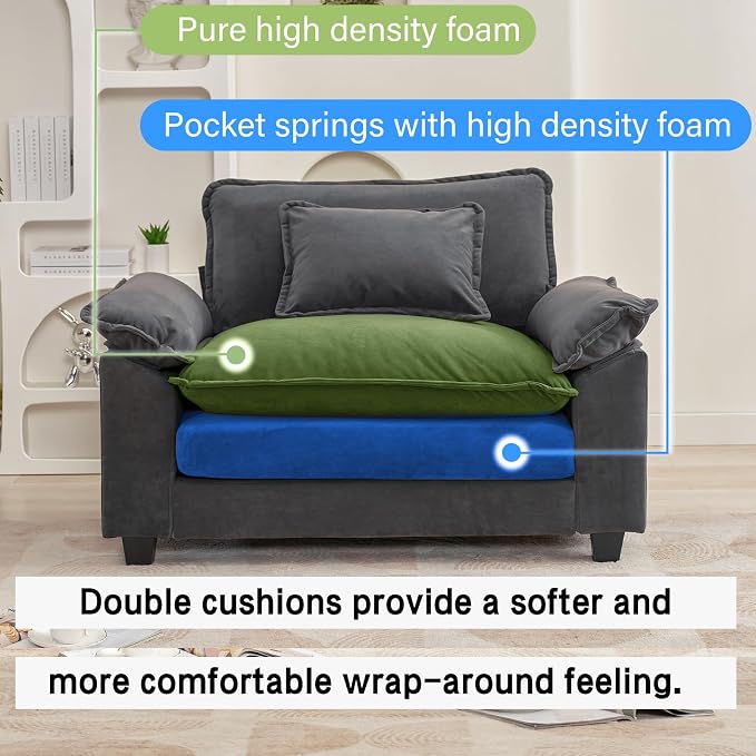 Oprisen Modular Sectional Sofa, Comfy Cloud Couch Sectional Sofa, Velvet Sofa - Image 3