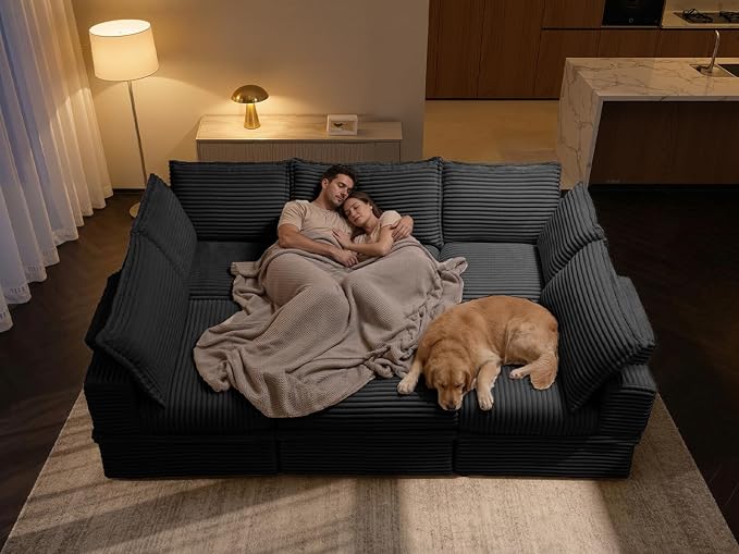 Upgrade Boneless Couch with Storage, Extra Deep&High Seat Modular Sectional - Image 5