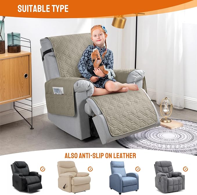 VANSOFY 100% Waterproof Recliner Chair Covers, Recliner Cover Non-Slip Dog - Image 5