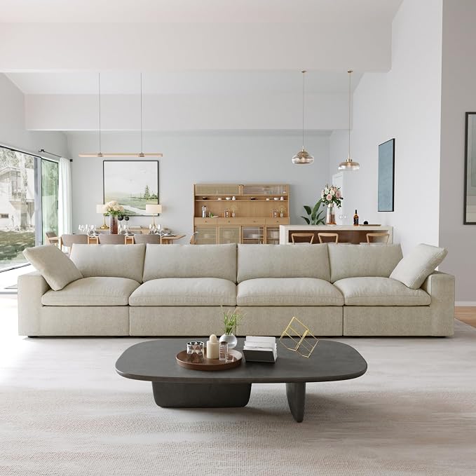 JACH 160" Cloud Sectional Couch, Modern Modular Convertible Sofa, Couch Cushion - Image 5