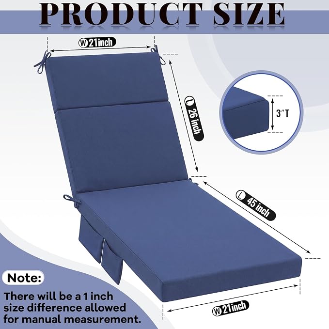 Patelai 2 Set Outdoor Chaise Lounge Cushions - Image 2