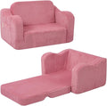 MeMoreCool Corduroy Pink Kids Chair, 2-in-1 Kids Couch Fold Out to Lounger by MeMoreCool