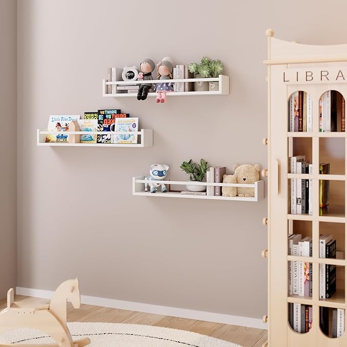 Fixwal Nursery Book Shelves, 23.6 Inch Floating Bookshelf - Image 2