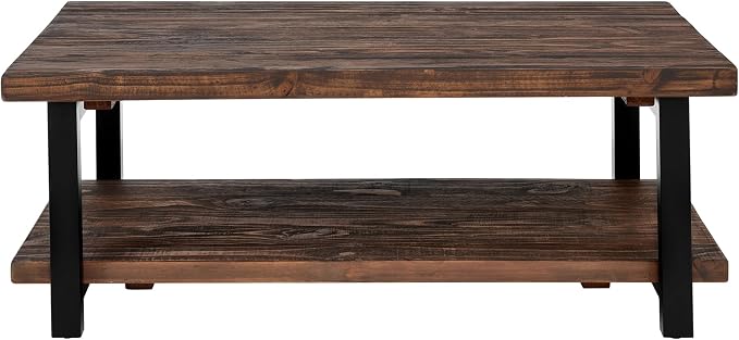 Alaterre Furniture Pomona Living Room 48 Inch Rectangular Solid Wood Coffee - Image 9