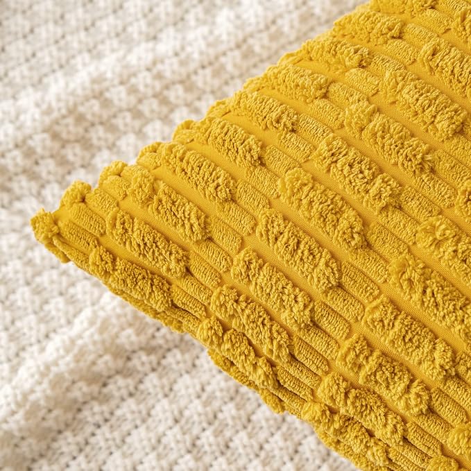 MIULEE Pack of 2 Corduroy Decorative Euro Sham Throw Pillow Covers 26x26 Inch - Image 2