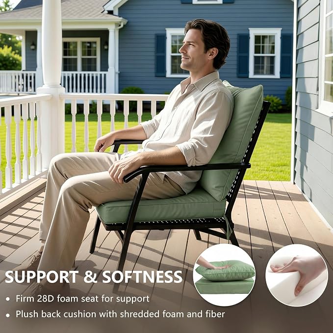 22x22 Inch Patio Chair Cushions Set of 4, Outdoor Furniture Cushions - Image 4