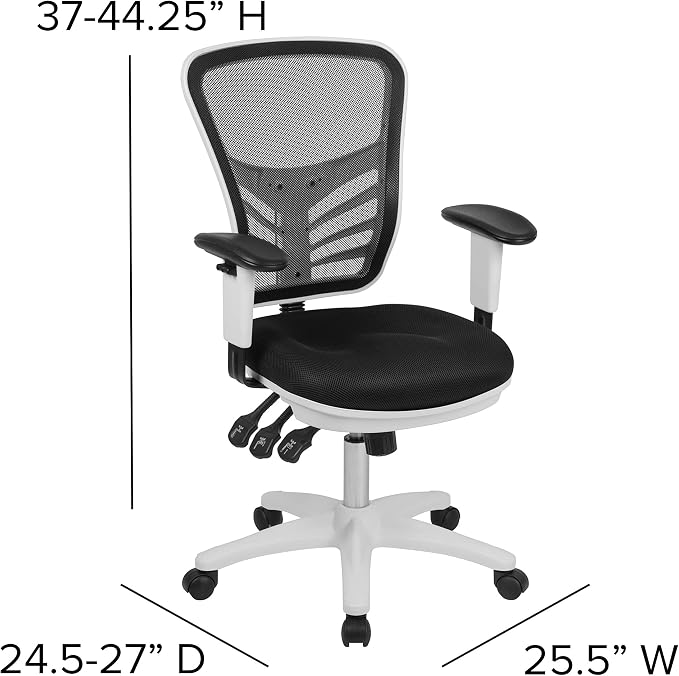 Flash Furniture Nicholas Mid-Back Swivel Office and Gaming Chair, Ergonomic - Image 3