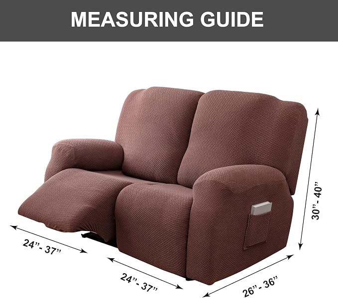 Genina Recliner Loveseat Covers, Stretch Reclining Sofa Covers, 2 Seater Couch - Image 9