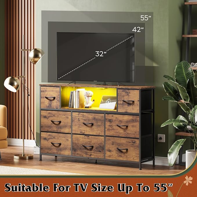 WLIVE Dresser TV Stand for 45, 55 inch TV, Entertainment Center - Image 7