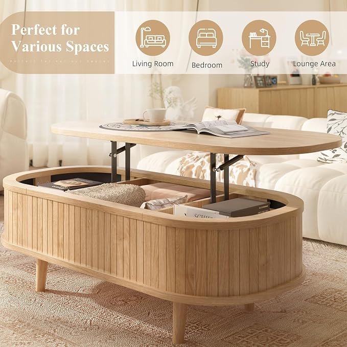Easyego Oval Lift Top Coffee Table - Image 6